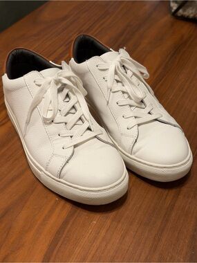Vittorio Russo Men's Adan White Low-Top Leather Sneakers